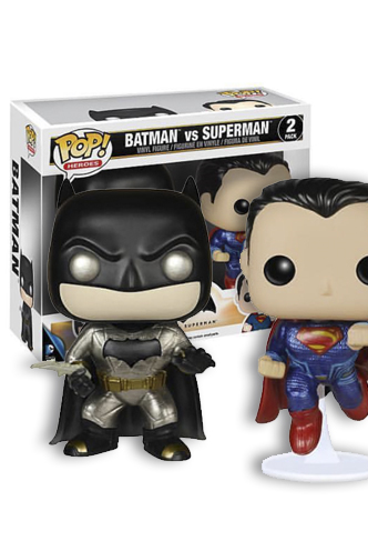 Pop! Heroes: Batman vs Superman - Batman + Superman Pack 2 Metálico